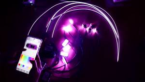KEVANLY | 18 In 1 Car LED Ambient Lights RBG 64 Color Acrylic LED Ambient for Car Guide Fiber Optic Interior Decoration Atmosphere Lamp
