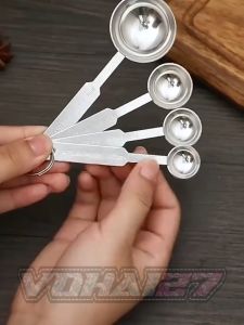 Muỗng Đong Định Lượng inox Không Gỉ Bộ 4 Cây (15ml / 5ml / 2.5ml / 1.25ml) ( Đong inox 4 Món)