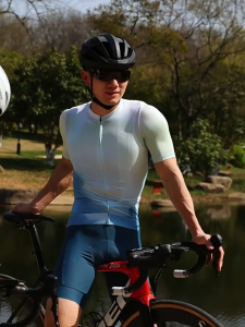 INBIKE Summer MTB Cycling Jersey Man Full Zipper Breathable Mens Cycling Clothing Bicycle Bike Jersey Top Shirts with 3 pockets