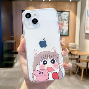Couples Cartoon Cute Pencil Little New Phone Case for  14 12/13promax Creative Silicone Anti-fall Protection Shell