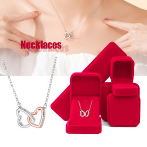 Necklace Kalung Wanita Pendant Heart-shape Perempuan Wanita Couple Tunangan Nikah Kawin Wedding Perhiasan Jewelry