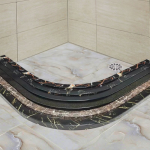 PAMPAS | Round Water Barrier Bathroom Divider Wet-dry Separation Marble-imitation Threshold