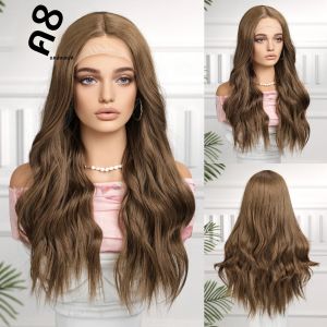 CharmSource สังเคราะห์ผู้หญิงวิกผมลูกไม้ด้านหน้าวิกผมหยักยาว Ombre สีน้ําตาล Daily PARTY ความหนาแน่นสูงทนความร้อนผม