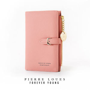 New 2025 Ladies Yellow Simplistic Medium Long Wallet Multi-Card Slot Foldable Short Handbag Pierre Loues Korean Style Fashion