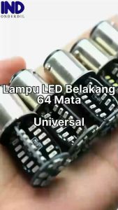 Lampu LED Belakang 64 Mata Bayonet 1157 Stop Rem Stoplamp lamp Brake Berputar Putar Strobo Kedap Kedip RGB Rainbow Pelangi Merah Biru Hijau Putih