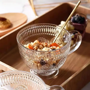 Cốc Thuỷ Tinh Có Quai Cầm - Ly Thuỷ Tinh Uống Nước Trà Sữa Cà Phê Ngũ Cốc BEAU4