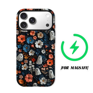 Ghost Floral Texture Phone Case for iPhone 18 17 16 15 14 13 12 11 Air Pro Max Plus Double-layer Cover