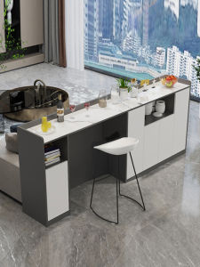 Luxury Integrated Rock Board Solid Wood Bar Table Sofa Back Separator Cabinet Living Room Partition Storage Furniture