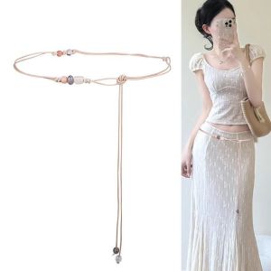 JIFANPAUL | Decorative Belt for Dresses with Beaded Leather String