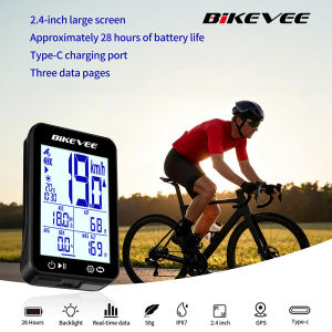 GPS Wireless Bike Computer Cycling Speedometer Odometer Stopwatch Tracker with 2.4-inch LCD Screen And Backlight Bracket