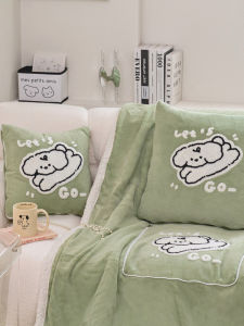 Áo Len Nhung Sữa Chua Hai Trong Một Dày Cho Giấc Ngủ Trưa Văn Phòng Dùng Trong Ô Tô Đệm Đầu Gối Hình Chữ Nhật Hiện Đại Tối Giản