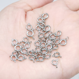 Móc tròn trắng cho trang sức titan không gỉ dùng làm hoặc thay thế các móc trên trang sức phụ kiện