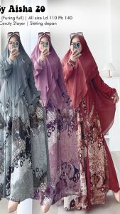 MAHDIYA OUTFIT - GAMIS AISHA 20 SYARI. JUMBO BUSUI SET KERUDUNG. GAUN PESTA MEWAH MUSLIMAH ADEM