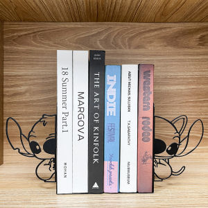 1 pair of hollow black metal book holders heavy-duty book fillers durable bookshelves for home office and school supplies.