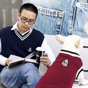 Cat Dog Sweater & V-neck Teddy Knitted Vest: Winter Apparel for Small, Medium, & Large Dogs & Cats