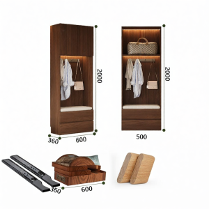 Solid Wood Multifunction Vintage Entrance Shoe Cabinet