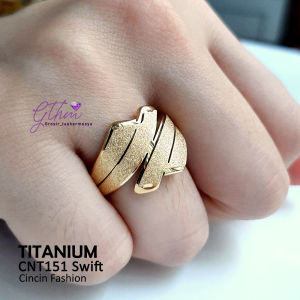 Cincin Titanium Swift Elegan Berlapis Warna-Warni Anti Luntur untuk Pesta dan Hari Raya cnt151