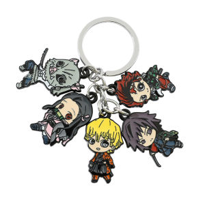 Bandai | Anime Demon Slayer Keychain Tanjirou Kamado Nezuko Tomioka Giyuu Kimetsu No Yaiba Cartoon Cosplay Pendant Keyrings Gifts