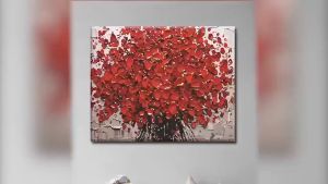 【30X30cm/ 40×50cm with frame】DIY Digital Oil Painting Paint By Numbers on Canvas Flowers Wall Decor
