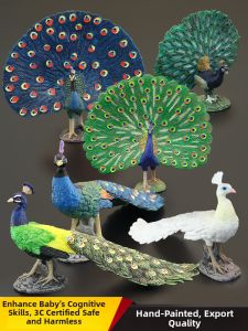 MENGSILE | Solid Realistic Wildlife Toy Peacock Figurine for Kids