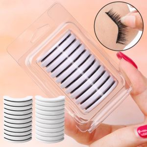 แถบกาวติดที่ต่อขนตาเครื่องมือขนตาสีดำเครื่องเเต่งหน้าสําหรับดวงตาสารก่อภูมิแพ้10ชิ้น/กล่องเทปกาวใช้ซ้ำได้