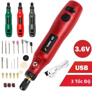 Máy Khoan Điện Mini Không Dây Dụng Cụ Điện USB Máy Mài Đa Năng 3 Tốc Độ Bộ Bút Khắc Cho Gia Đình DIY Phụ Kiện Mài