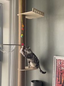 【Special discounts 】Premium Large Cat Tree House Wood Cat Condo Bed Sisal Cat Tree House Scratcher House Cat Tower Hammock