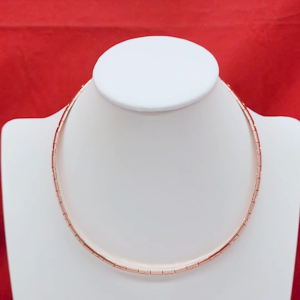 สร้อยคอโชคเกอร์ สีพิ้งค์โกลด์ ลายหัวใจลายดาว หนา 8 มิล ความยาว 16 นิ้ว ชุบนาก ดีไซส์สวย แฟชั่น ใส่ได้ทุกโอกาส พร้อมส่ง