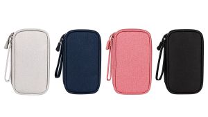 Cable Storage Bag Zipper Polyester Mini All-in-One Bag Gadget Pouch Portable Organizer Bag Travel Charger Cable Earbuds