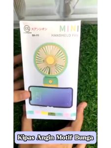 Kipas Genggam USB + Tatakan Stand HP – Handheld Fan Mini dengan Karakter Unik Solusi Anti Panas!