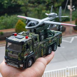 1:32 Military Drone Launch Vehicle Missile Cars Toys Diecast Model Light Music Pull Back Doors Opened Truck Boys Educational Toy