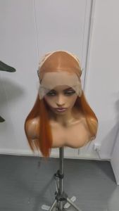 Orange Wig Long Straight Synthetic Lace Front Wig Glueless Wigs for Women Party Cosplay Bright Ginger Hair Lace Frontal Wigs