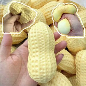 Giant Peanut Squishy Toy Rebound & DIY No Rebound Soft Stretchy Stress Relief Fidget Sensory Squeeze Toy for Kids Adults Gift