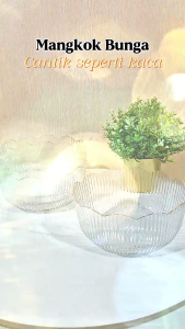YESALL Luxury Transparent Salad Bowl with Gold Rim - Mangkok Aesthetic Mangkok Plastik Bening Transparan List Gold Unik Mangkuk Snack Cemilan Kue Permen Dessert Sop Buah Sayur Sup Wadah Makanan Piring Estetik