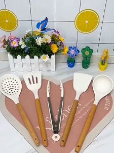 Marino เซ็ตตะหลิว กระบวย ที่คีบ กระชอน เซ็ตเครื่องครัว 5 ชิ้น พร้อมที่เก็บ No.Y2120