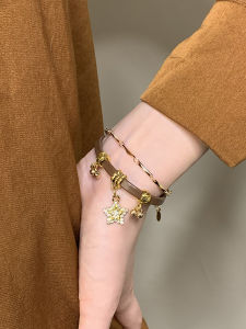 Double Layer Star Bracelet Womens Fashion Jewelry Stackable Vintage American Style Personality Design Fresh Outlined Hand Accessory