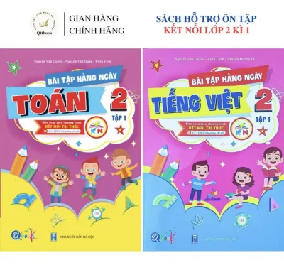 SÁCH - [ Lớp 2 - hk1 ] - Kết nối tri thức - Combo 2 quyển bài tập hằng ngày toán và tiếng việt 2 tập 1