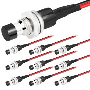 10PCS Momentary Push Button Switch 1A 250VAC Small Pushbutton Switch Wired Normal Open Contact Switch SPST Mini Switch 2 Pin