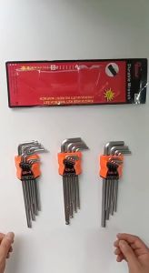 ชุดประแจหกเหลี่ยม 9ตัว/ชิ้น เหล็กเกรด CR-V แท้ 100% แข็งแรง ทนทาน ชุดประแจขันมุมภายในเกรดอุตสาหกรรม G2939