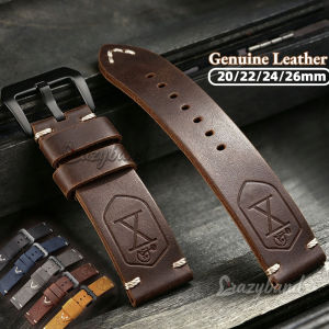 20/22/24/26mm Genuine Leather Watch Band Handmade Stitching Universal Strap for Panerai for Seiko for Casio Brown Mens Bracelet