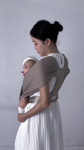 [Thiết Kế Mới - Màu Mocha] Địu Vải Em Bé Sling Baby Sling Nova/Nova Plus Dễ Địu Êm Vai An Toàn Cho Bé 0–24 Tháng