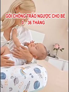 Gối chống trào ngược cho trẻ sơ sinh 4 công dụng kích thước lớn sử dụng cho bé từ 0-36 tháng tuổi