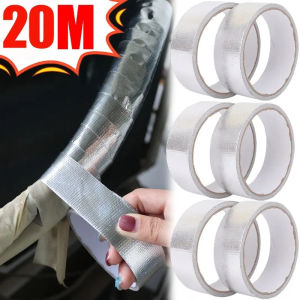 สติ๊กเกอร์กันน้ำมันแบบมีกาวในตัวสำหรับเทปฟอยล์อะลูมิเนียม10/20เมตรสำหรับท่อเครื่องทำน้ำอุ่นในครัวเทปซ่อมอุณหภูมิสูง