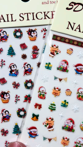 Christmas Series  Nail Stickers | Holiday Nail Art with Santa Reindeer Gifts & Bells