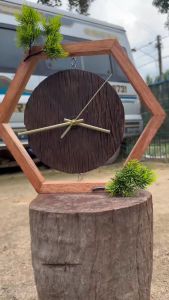 Đồng Hồ Treo Tường Để Bàn bằng Gỗ Lũa Decor Phong Cách Mộc