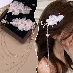 Chinese Style Butterfly Hairgrip Traditional Women Hanfu Long Tassel Hairpin Dragonfly Wedding Hair Styling Accessories