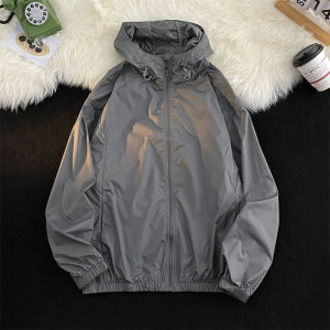 Nhẹ Thoáng Khí Quần Áo Chống Nắng Mùa Hè Nam Rộng Rãi Ice Lụa Câu Cá Ngoài Trời Chống Tia Cực Tím Không Da Áo Khoác Có Mũ Tay Dài