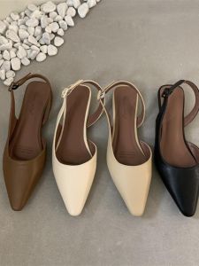 Vintage Style French Flat Heel Toe Post Sandals