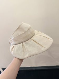 Fashionable Summer Sun Hat for Women with Large Brim Empty Top Foldable Beach Vacation UV Protection Diamond Decorated Face Covering