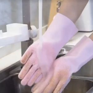 WeHome Multifunction Silicone Gloves Pet Bath Gloves Anti-scratch Anti-bite High Elasticity Gloves Kitchen Cleaning Gloves Car Wash  Fruit Wash Cleaning Gloves